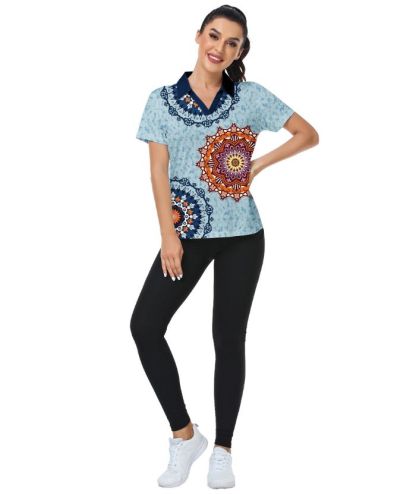 ZITY Women's Slim Fit Printed Golf Polo Shirt-CFWZZ00037