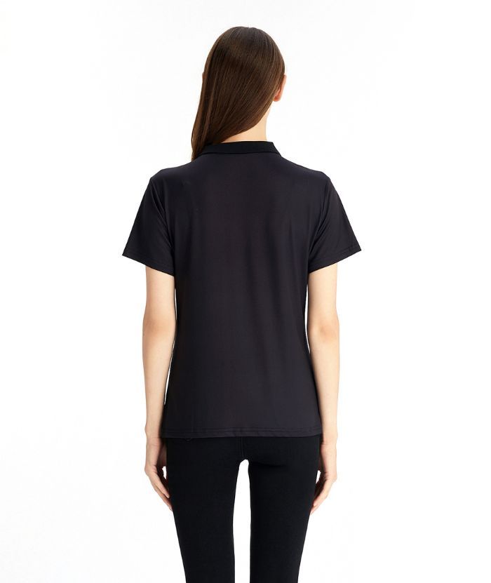 ZITY Women's Dri Fit Black Golf Polo Shirt-CFWZZ00043