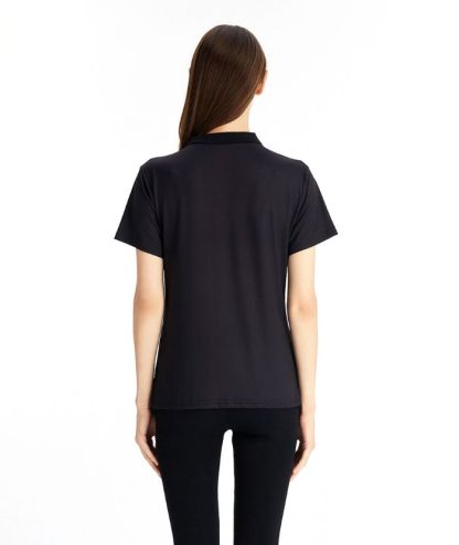ZITY Women's Dri Fit Black Golf Polo Shirt-CFWZZ00043