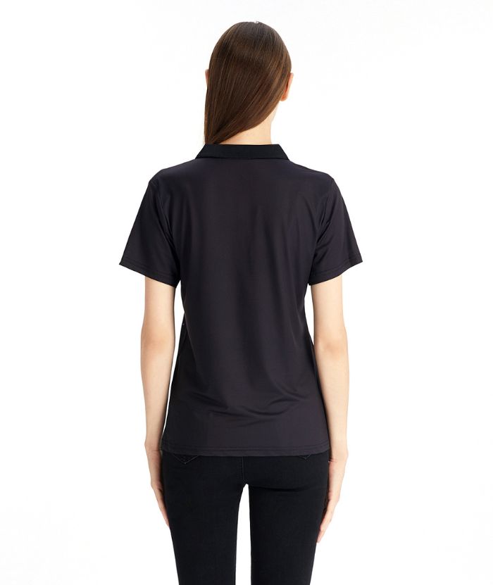 ZITY Women's Slim Fit Black Golf Polo Shirt-CFWZZ00044