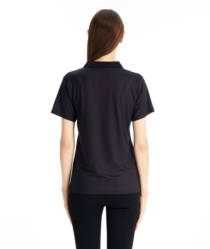 ZITY Women's Slim Fit Black Golf Polo Shirt-CFWZZ00044