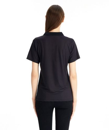 ZITY Women's Slim Fit Black Golf Polo Shirt-CFWZZ00044