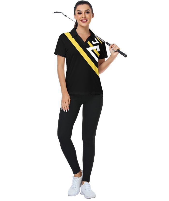 ZITY Women's Black Dri Fit Sports Polo Shirt-CUWPO01575