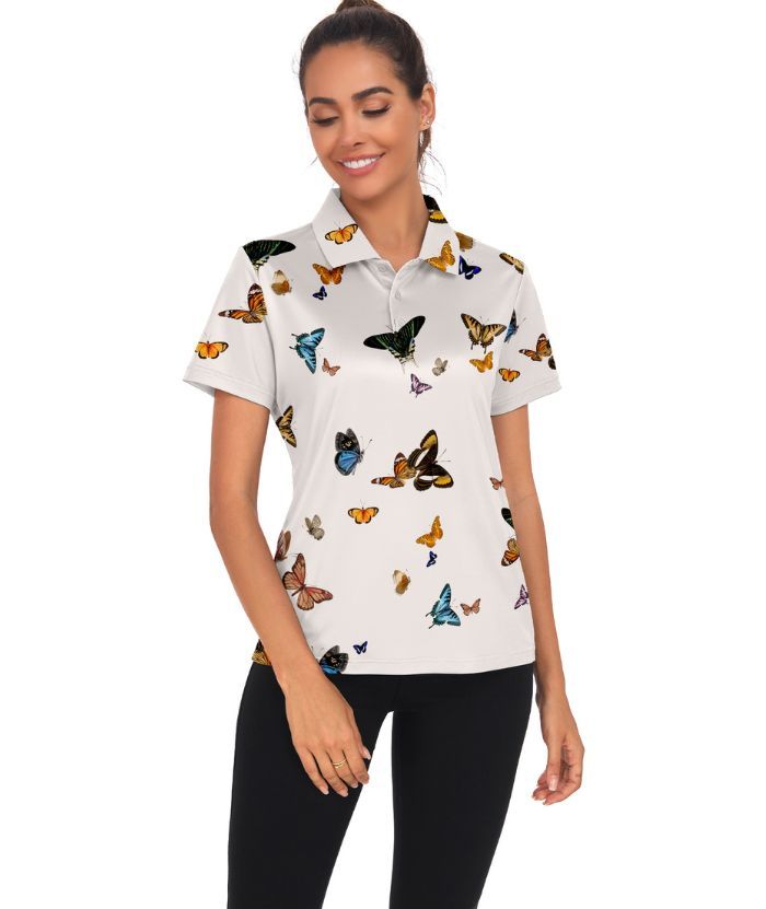 ZITY Women's Slim Fit Beige Golf Polo Shirt-CUWPO02016