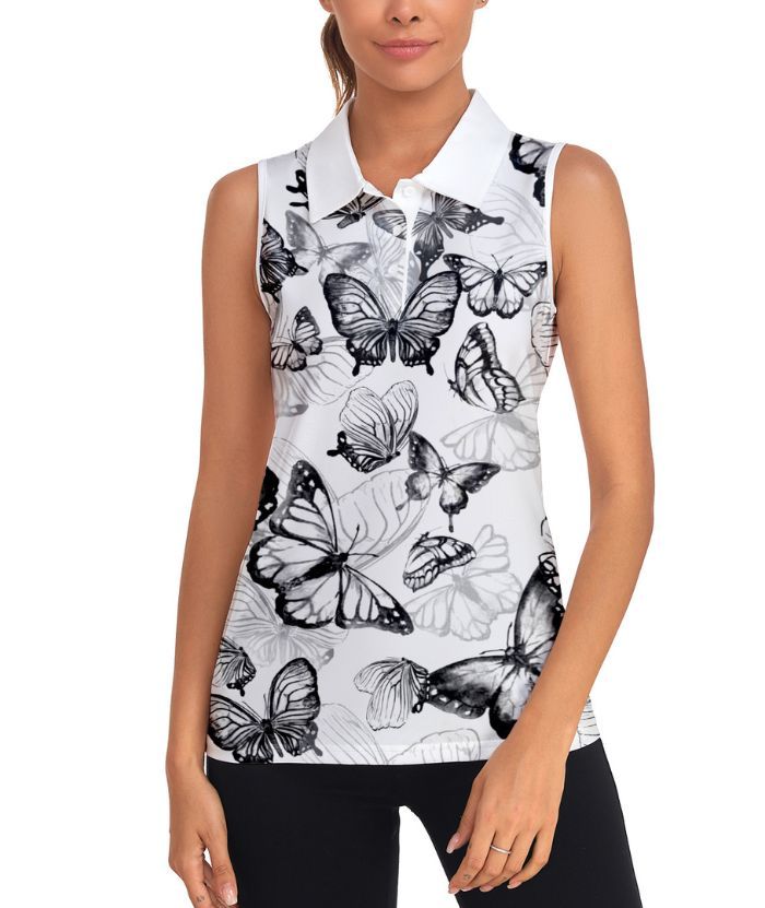 ZITY Women's Sleeveless Dri Fit Golf Polo Shirt-CUWBP02033