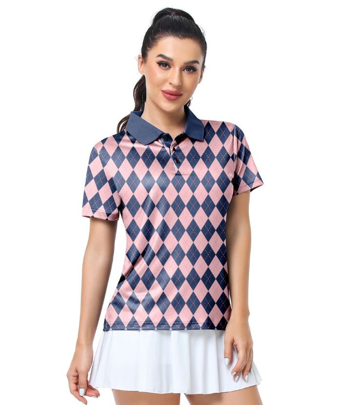 ZITY Women's Button Up Slim Fit Golf Polo Shirt-CUWPO01935