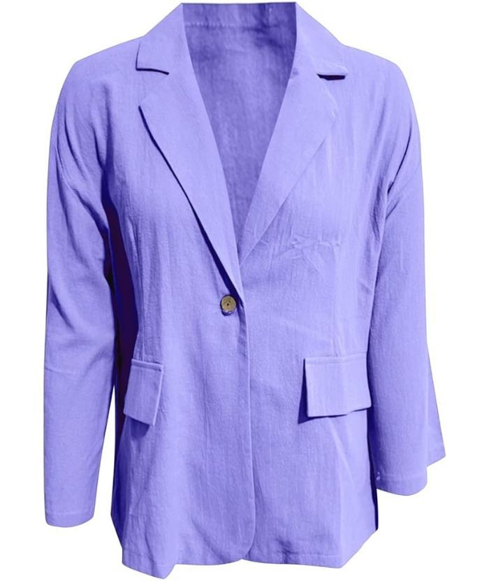 ZITY Women's Solid Color Single Button Thin Coat