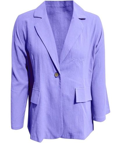 ZITY Women's Solid Color Single Button Thin Coat