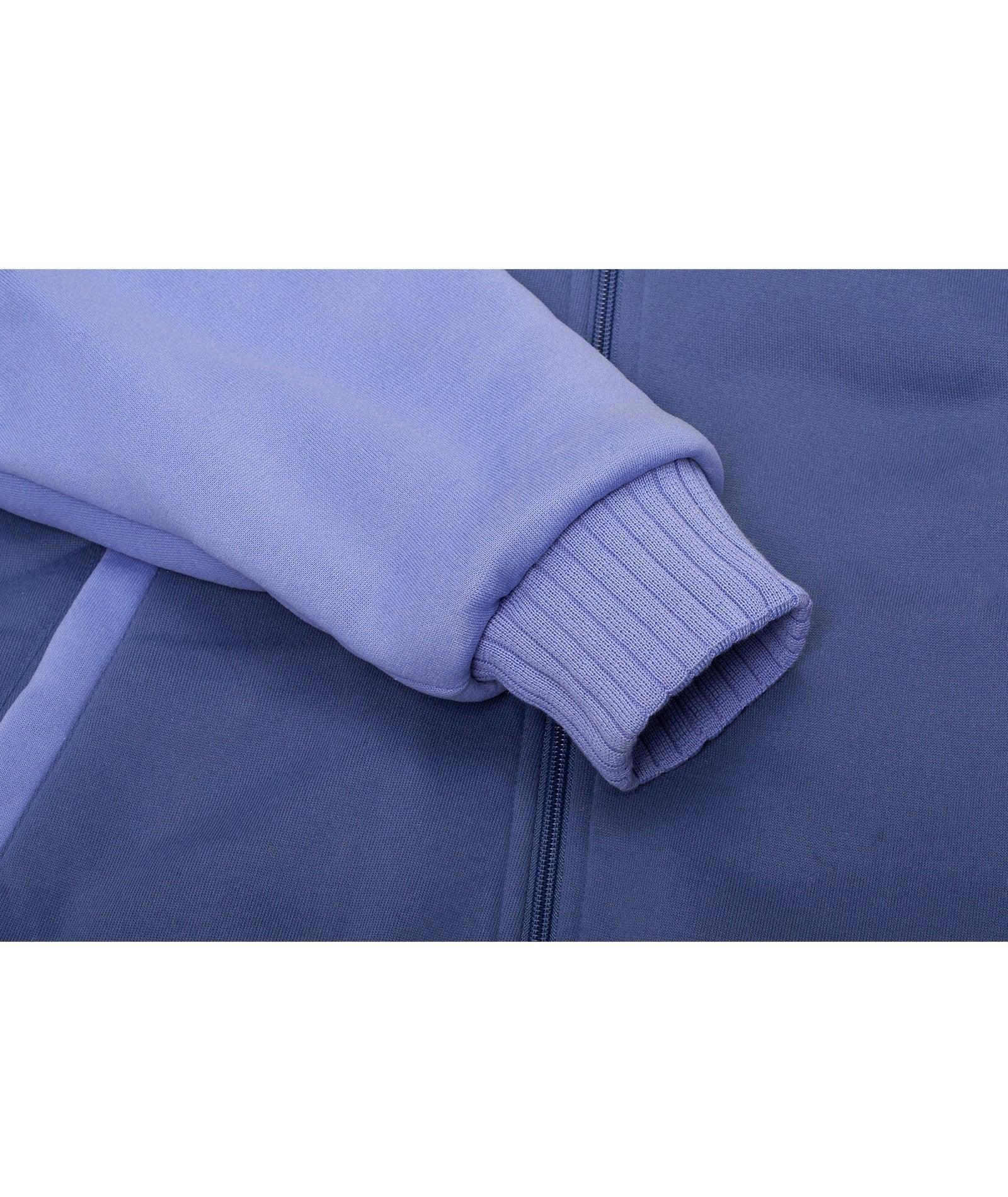 ZITY Men's Full Zip Up Contrast Color Fleece Hoodie-zity1712