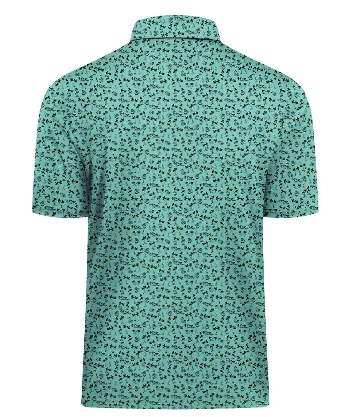 ZITY Men's Button Up Dri Fit Printed Polo Shirt-CUMPO05527