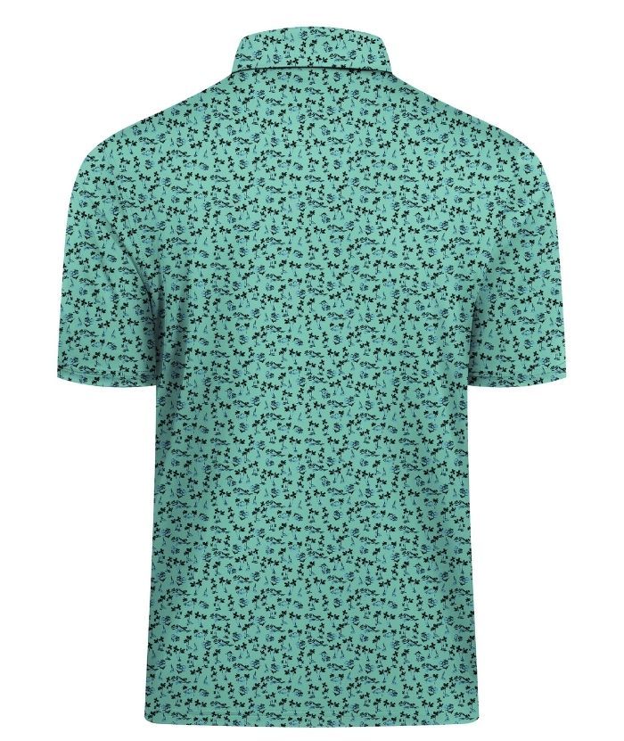 ZITY Men's Button Up Dri Fit Printed Polo Shirt-CUMPO05527