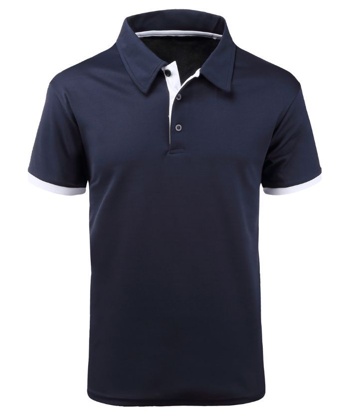 ZITY Men's Solid Color Button Up Slim Fit Polo Shirt-APOH700010