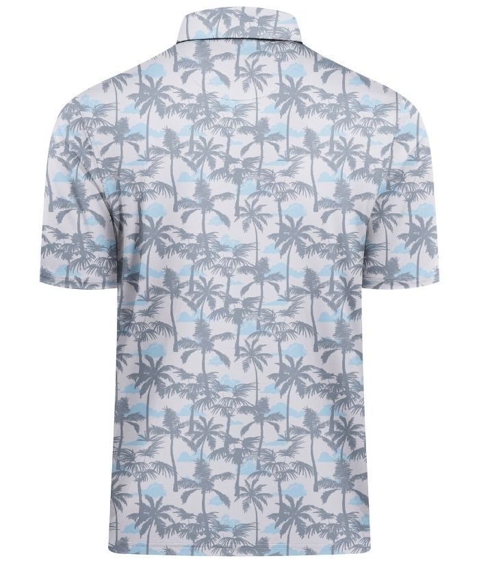 ZITY Men's Button Up Slim Fit Printed Polo Shirt-CUMPO05195