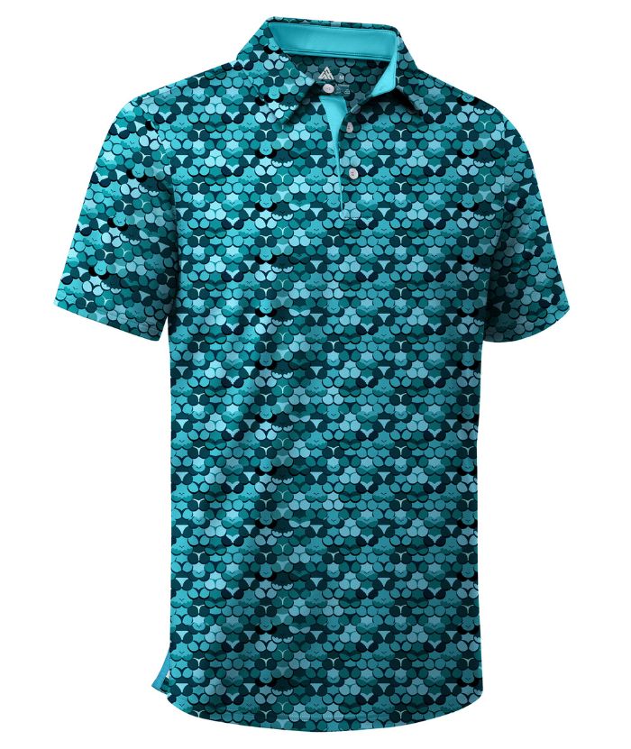 ZITY Men's Button Up Slim Fit Printed Polo Shirt-CUMPO05189