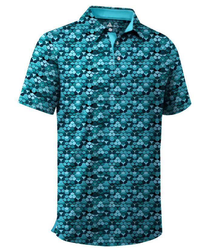 ZITY Men's Button Up Slim Fit Printed Polo Shirt-CUMPO05189