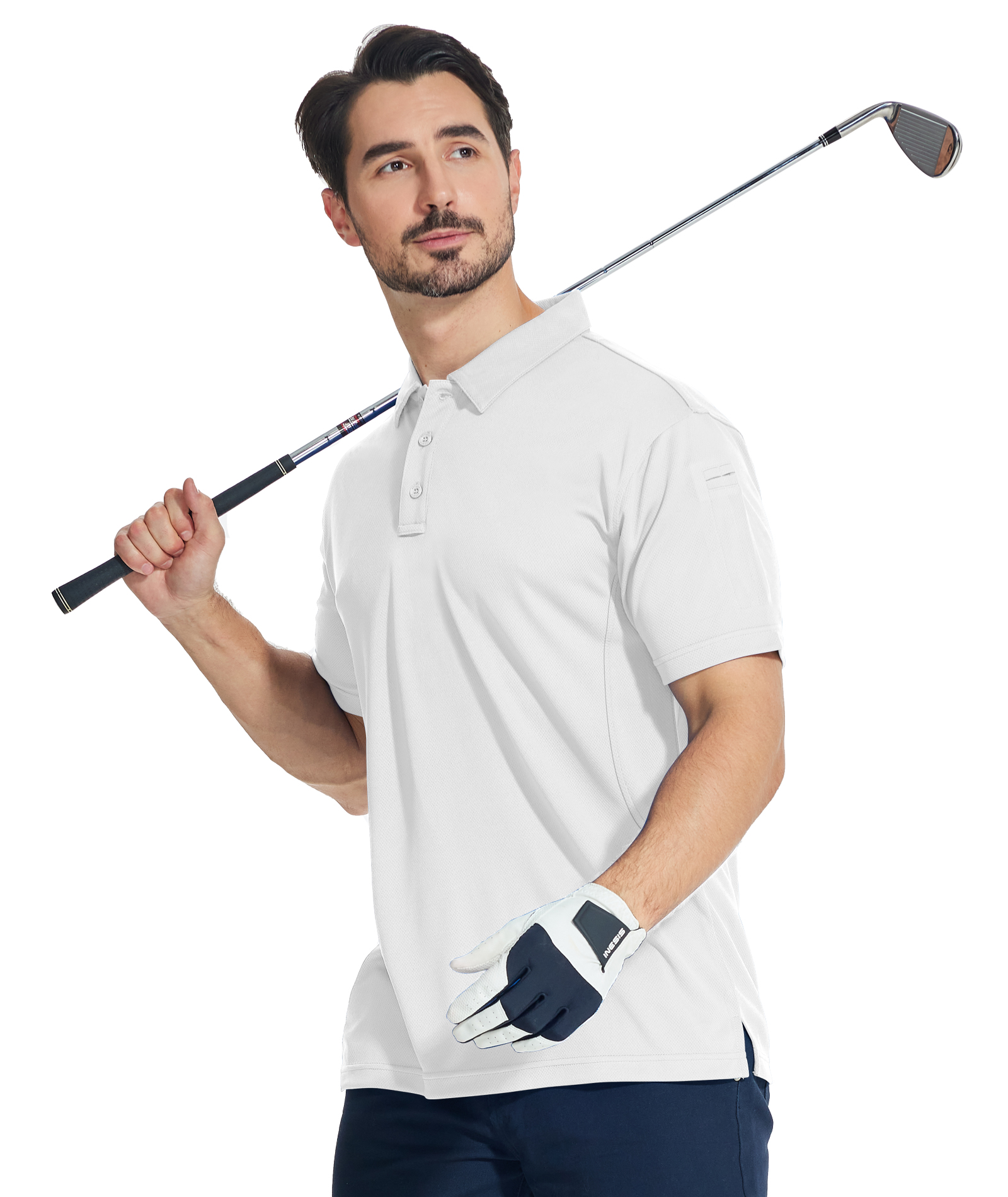 ZITY Men's Slim Fit Button Up Golf Polo Shirt-CUMPO03930