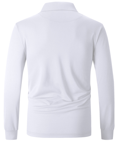 ZITY Men's Button Up Dri Fit Long Sleeve Polo Shirt-CFMPO00095