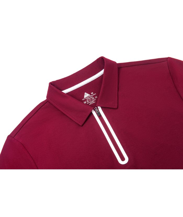 ZITY Men's Long Sleeve Moisture Wicking Casual Polo Shirt-CUMLP03511