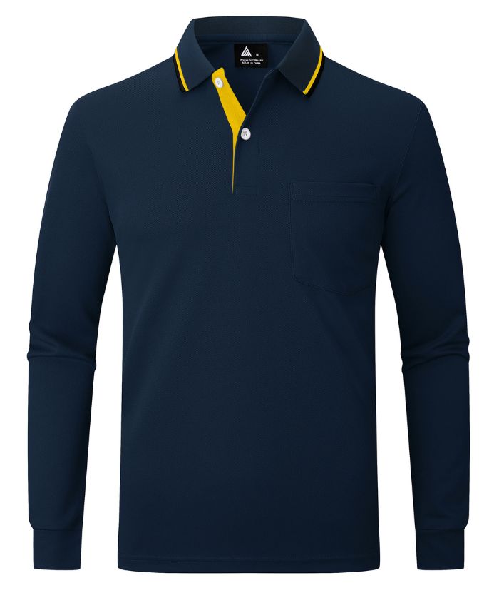 ZITY Men's Dri Fit Long Sleeve Golf Polo Shirt-CEMLP06139