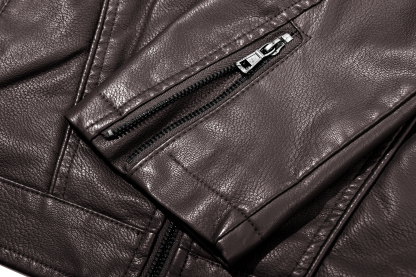 ZITY Men's Full Zipper Regular Fit Leather Jacket-ZPK007130