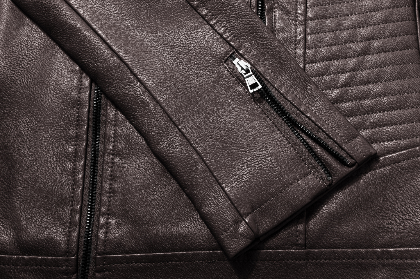 ZITY Men's Full Zipper Stand Collar Leather Jacket-ZPK005682