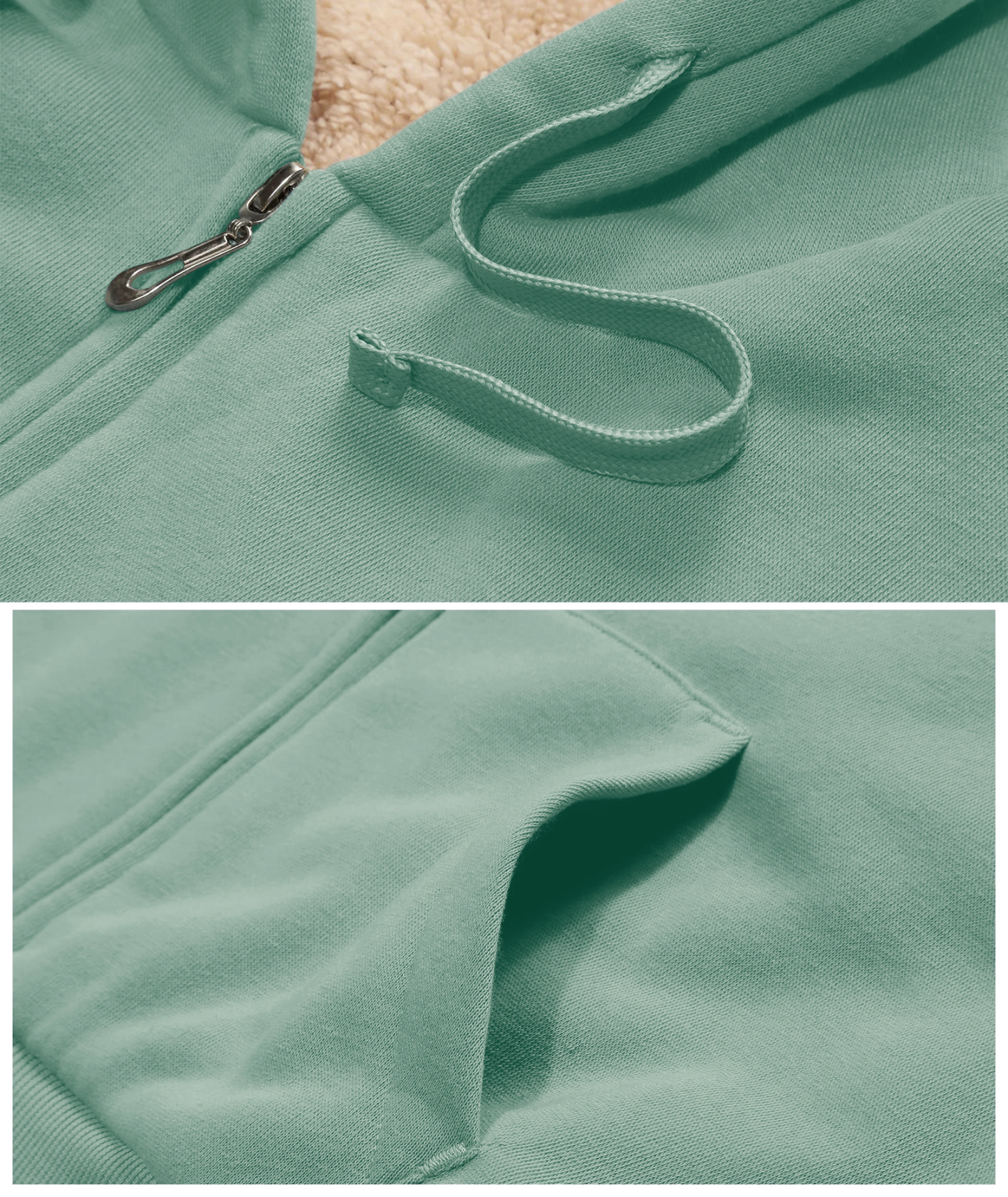 ZITY Women's Long Sleeve Solid Color Fleece Hoodie-ASJH700006