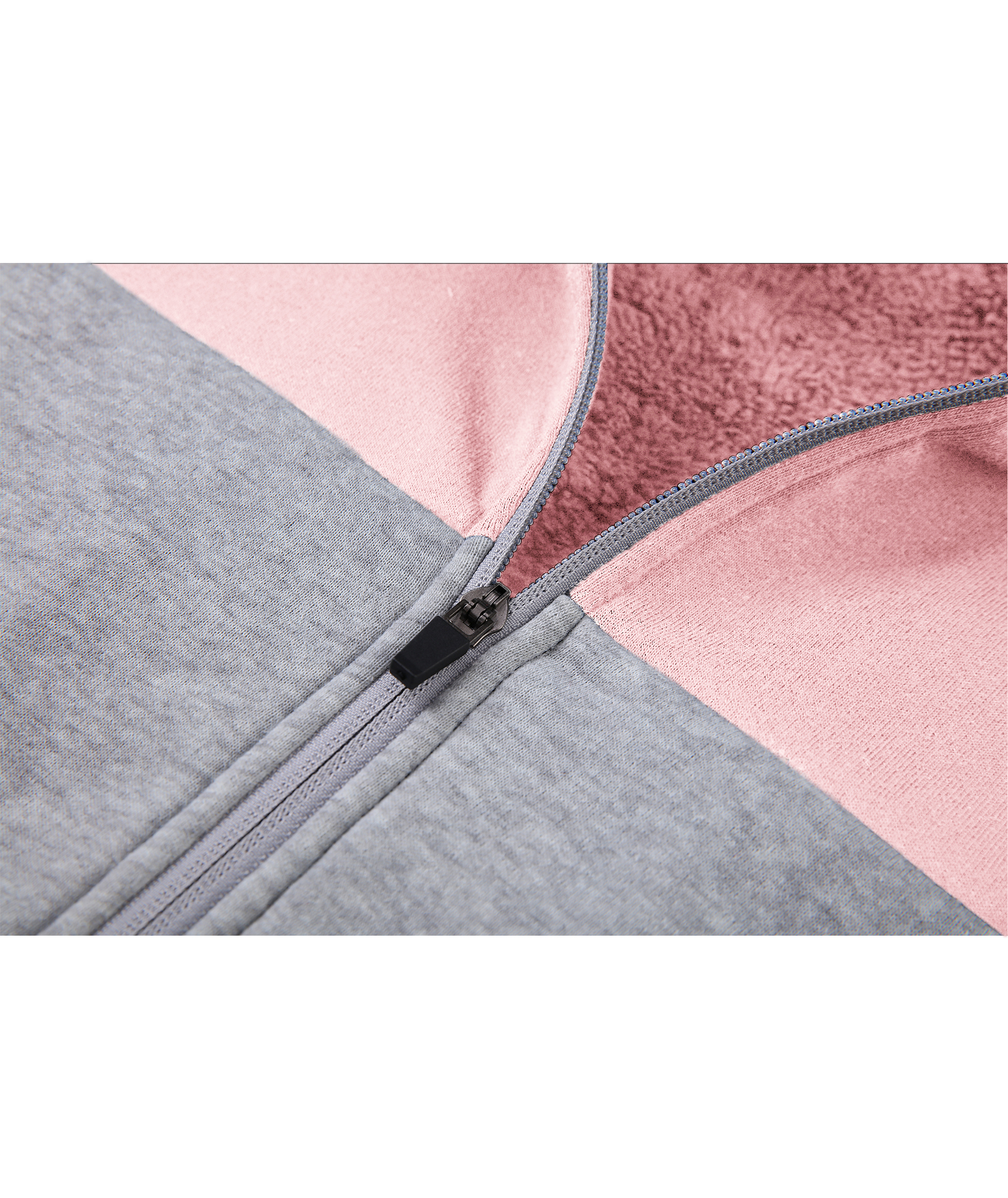 ZITY Women's Color Block Full Zipper Fleece Hoodie-CFWWT00007