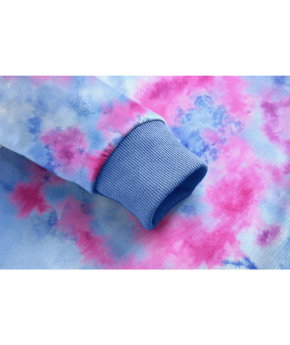 ZITY Women's Tie Dye Print Full Zipper Fleece Hoodie-CUWFH01517