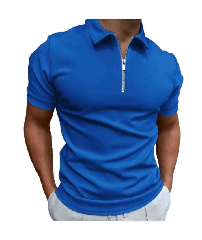 ZITY Men's Quarter Zip Polo Shirt-ZPK010448 | Zitysports