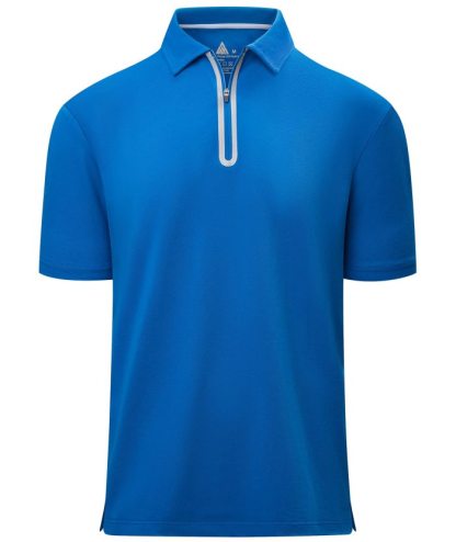 ZITY Men's Zip Up Golf Polo Short Sleeve Moisture Wicking Shirt S-3XL-ZPK007845|Zitysports