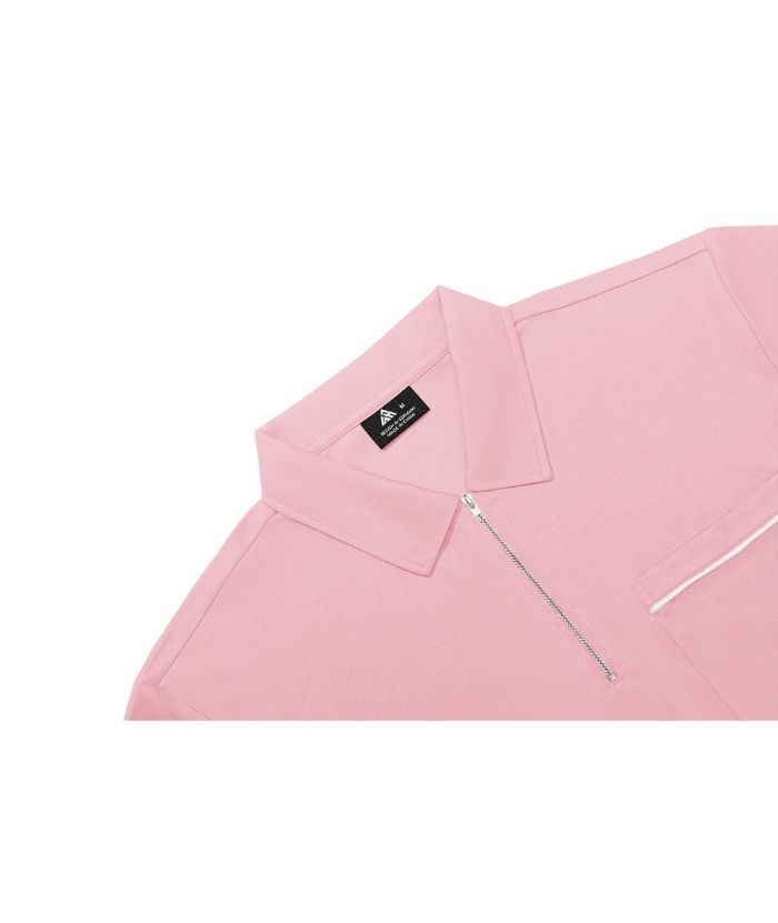 ZITY Men's Quarter Zip Slim Fit Polo Shirt-ZPK008403