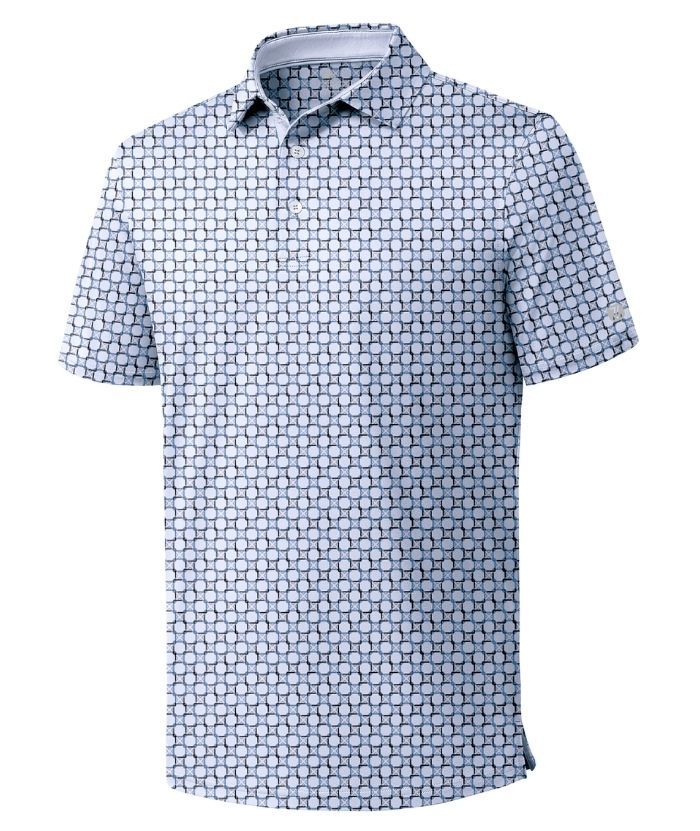 ZITY Men's Button Up Slim Fit Printed Polo Shirt-CUMPO05189