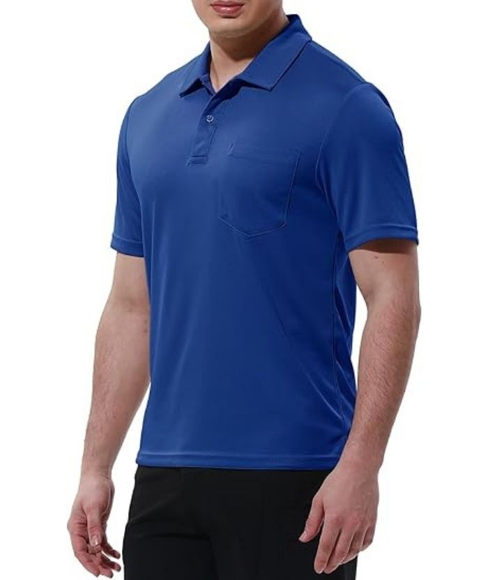 ZITY Men's Button Up Quick Dri Casual Polo Shirt-CEMPO03494