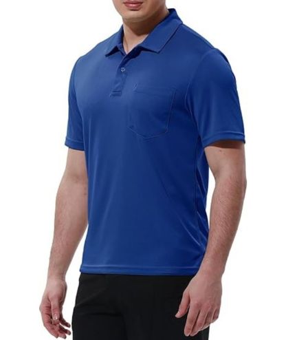 ZITY Men's Button Up Quick Dri Casual Polo Shirt-CEMPO03494