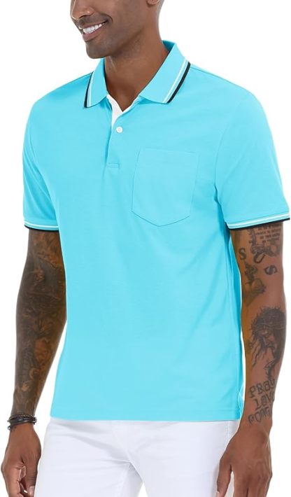ZITY Men's Button Up Dri Fit Golf Polo Shirt-CFMPO00134