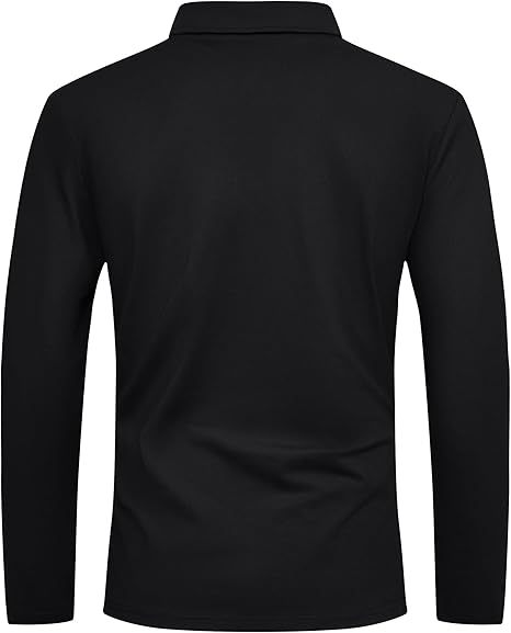 ZITY Men's Long Sleeve Moisture Wicking Casual Polo Shirt-CUMLP03511