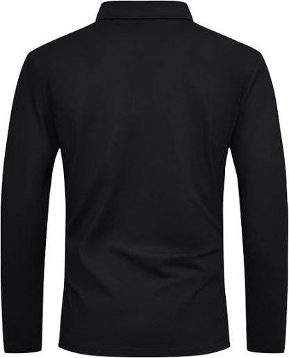 ZITY Men's Long Sleeve Moisture Wicking Casual Polo Shirt-CUMLP03511