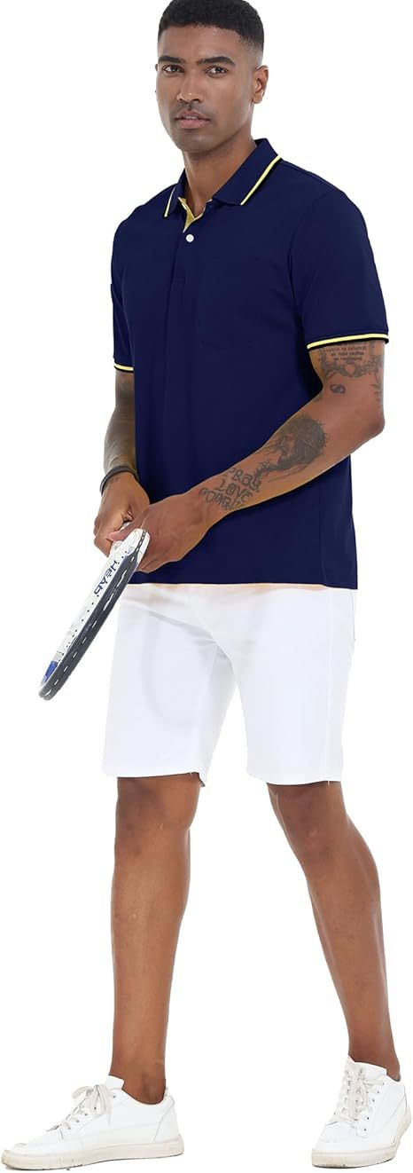 ZITY Men's Button Up Dri Fit Golf Polo Shirt-CFMPO00134