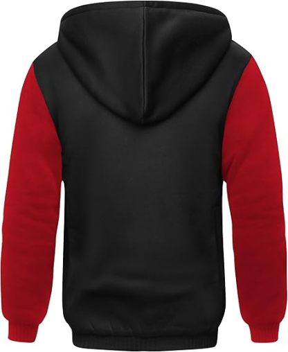 ZITY Men's Full Zip Up Contrast Color Fleece Hoodie-zity1712