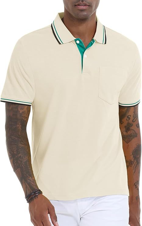 ZITY Men's Button Up Dri Fit Golf Polo Shirt-CFMPO00134