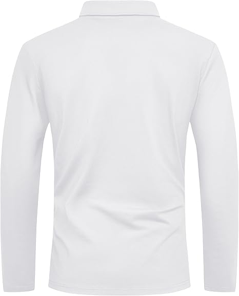 ZITY Men's Long Sleeve Moisture Wicking Casual Polo Shirt-CUMLP03511