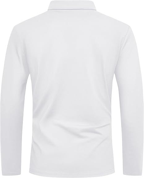 ZITY Men's Long Sleeve Moisture Wicking Casual Polo Shirt-CUMLP03511