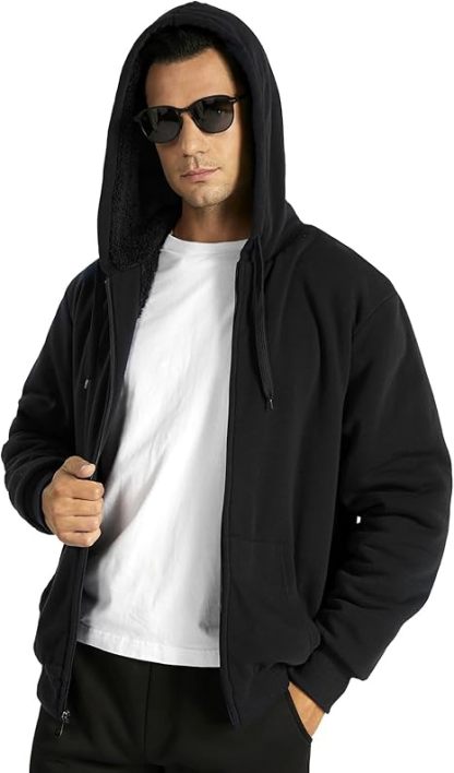ZITY Men's Full Zip Up Heavyweight Fleece Hoodie-AHDL800010