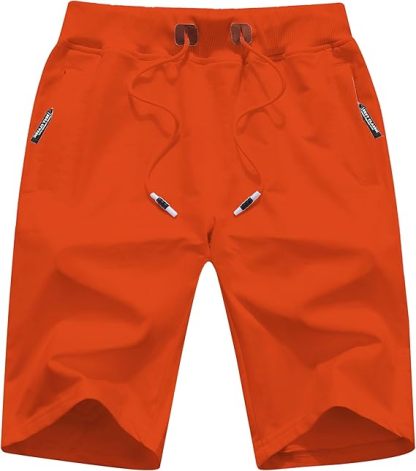 ZITY Men's Zipper Pocket Drawstring Elastic Waist Casual Shorts-AASSY0002