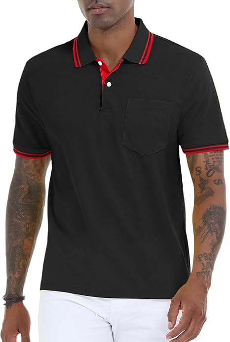 ZITY Men's Button Up Dri Fit Golf Polo Shirt-CFMPO00134