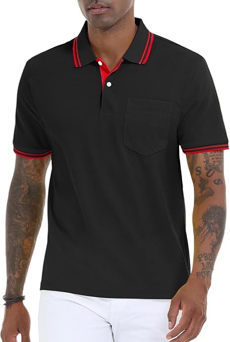 ZITY Men's Button Up Dri Fit Golf Polo Shirt-CFMPO00134