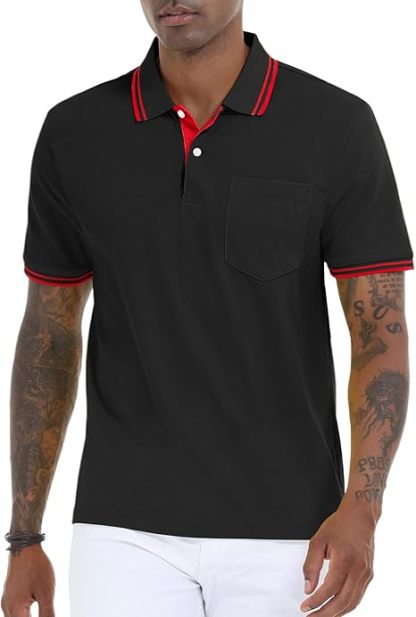 ZITY Men's Button Up Dri Fit Golf Polo Shirt-CFMPO00134