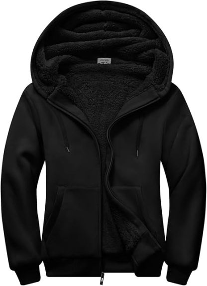 ZITY Men's Full Zip Up Heavyweight Fleece Hoodie-AHDL800010