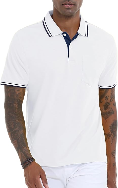 ZITY Men's Button Up Dri Fit Golf Polo Shirt-CFMPO00134