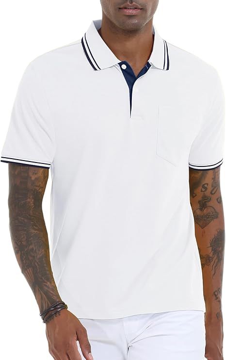 ZITY Men's Button Up Dri Fit Golf Polo Shirt-CFMPO00134
